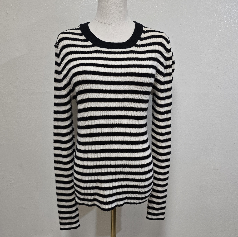 GAP Brooklyn Rib Striped Crewneck Sweater Size Large